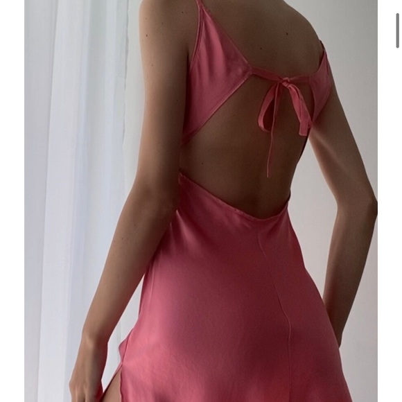 Vintage Y2K 100% Silk Slip Dress Backless Silk Dress Satin Slip Dress Tie Back S - Picture 12 of 12